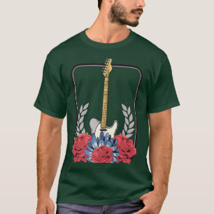 Electric Guitar Rose Guitarist Clothing Music Guit T-Shirt