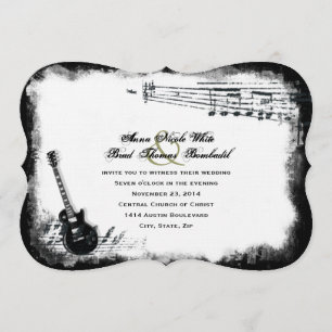 Electric Guitar Rough Music Wedding Invitation