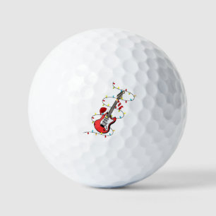 Electric Guitar Santa Claus Music Christmas Lover  Golf Balls