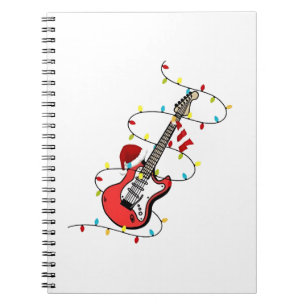 Electric Guitar Santa Claus Music Christmas Lover  Notebook