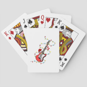 Electric Guitar Santa Claus Music Christmas Lover  Playing Cards