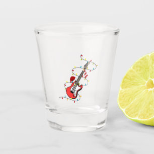 Electric Guitar Santa Claus Music Christmas Lover Shot Glass
