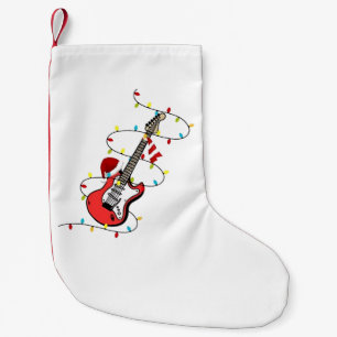 Electric Guitar Santa Claus Music Christmas Lover  Small Christmas Stocking