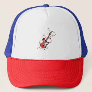 Electric Guitar Santa Claus Music Christmas Lover Trucker Hat