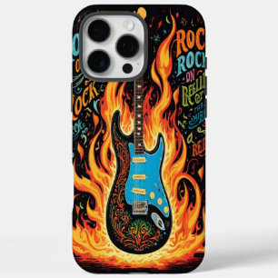 Electric guitar sparks vibrant creativity iPhone 16 pro max case