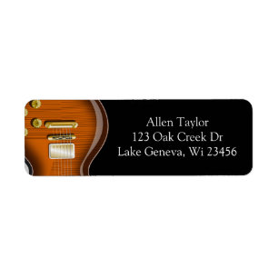 Electric Guitar Strings Musical Return Address Label