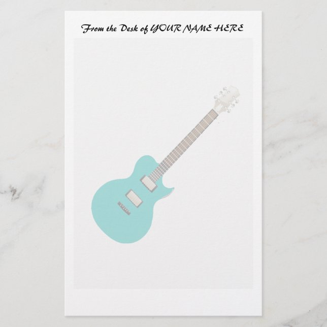 electric guitar teal.png stationery (Front)