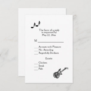 Electric Guitar Theme RSVP with Menu Choice