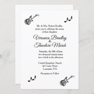 Electric Guitar Theme Wedding Invitation