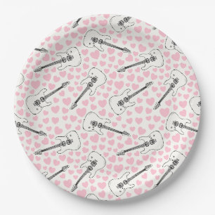 Electric Guitar Wedding Guitarist Musician Paper Plate