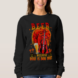 Electric Guitar Witch Beer Boo Says Pun Sweatshirt
