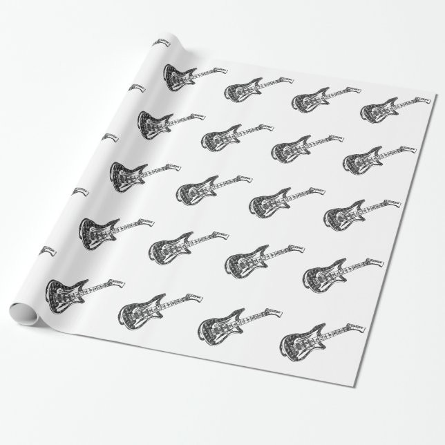 Electric Guitar Wrapping Paper (Unrolled)