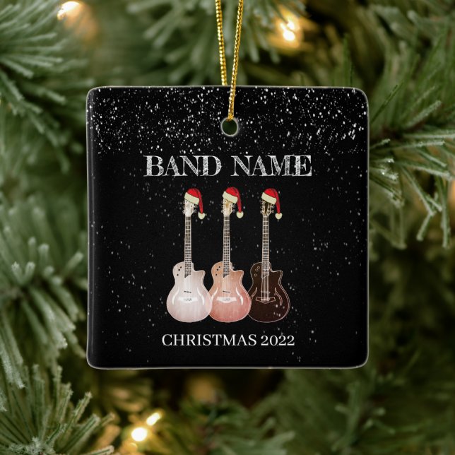 Electric Guitars Band Personalised Ceramic Ornament (Tree)