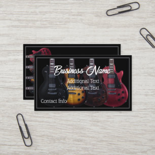 Electric Guitars Black Business Card