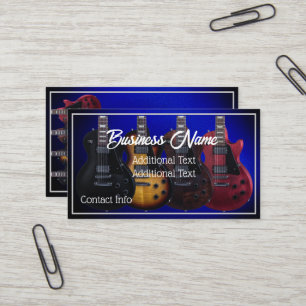 Electric Guitars Blue Business Card