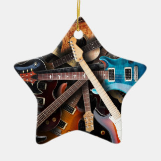 Electric Guitars Concept Ceramic Ornament
