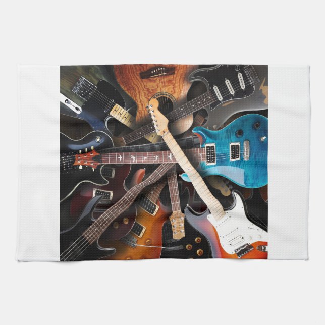Electric Guitars Concept Tea Towel (Horizontal)