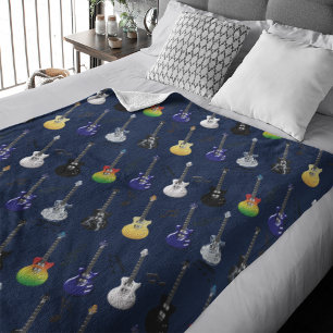 Electric Guitars Fleece Blanket