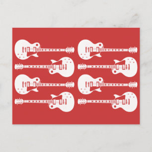 Electric Guitars Graphic in White Postcard