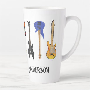 Electric Guitars Personalize Latte Mug