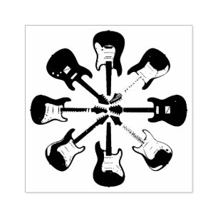 electric guitars rubber stamp