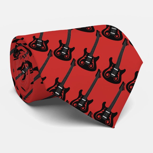 Electric Guitars Tie (Rolled)