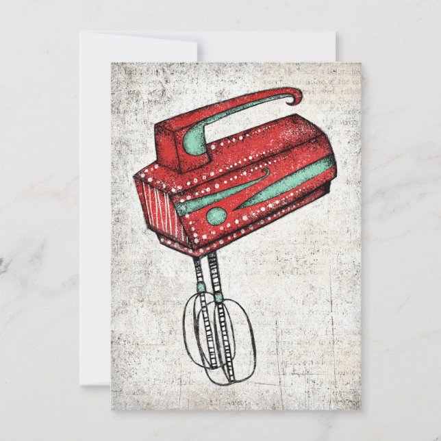 Electric Hand Mixer Greeting Card (Front)