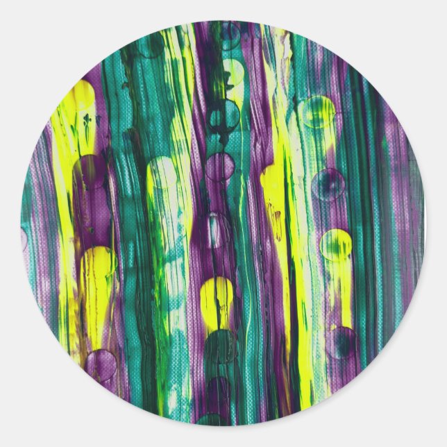     Electric Harmony -handmade artwork  Classic Round Sticker (Front)