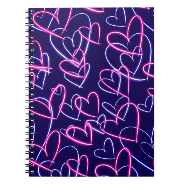 Electric Hearts Glow  Notebook (Front)