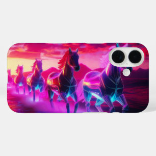 Electric Herd - Synthwave Horses iPhone 16 Case
