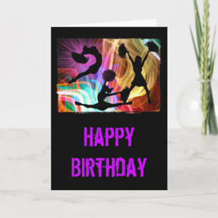 Electric Laser Show Cheerleaders Card