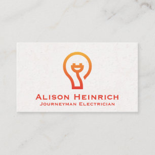 Electric Light Bulb Icon Business Card