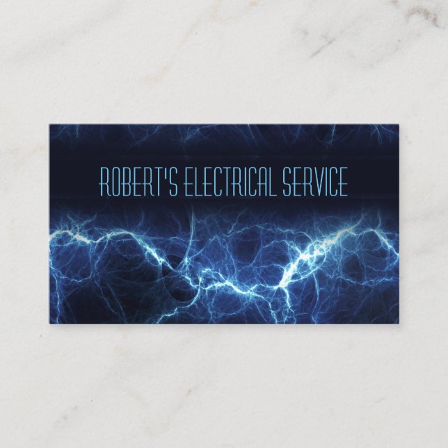 Electric Lightning Electrician Business Card (Front)