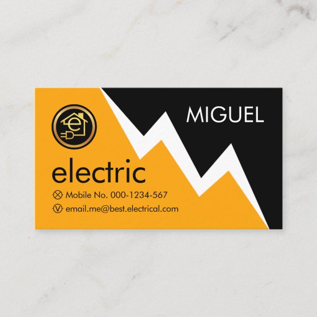 Electric Lightning Powers Your Name Business Card (Front)