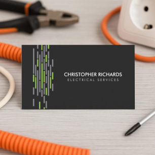 Electric Lights Green Electrician Business Card