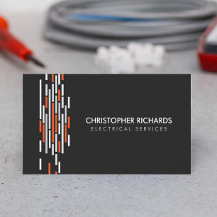 Electric Lights Orange Electrician Business Card