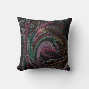 Electric Lights Rooster Abstract Throw Pillow