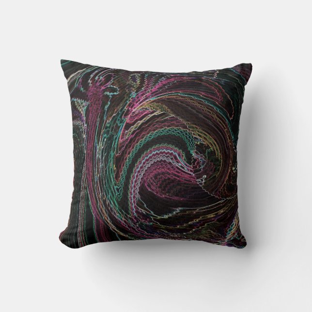Electric Lights Rooster Abstract Throw Pillow (Front)