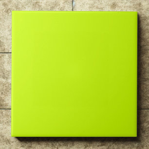 Electric Lime #ccff00 Bold Neon Green Accent Ceramic Tile