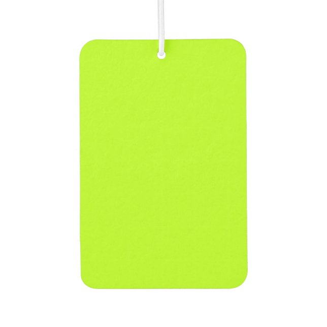 Electric Lime Green Accent Ready to Customise Car Air Freshener (Front)
