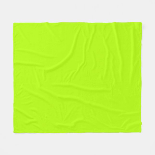 Electric Lime Green Accent Ready to Customise Fleece Blanket (Front (Horizontal))