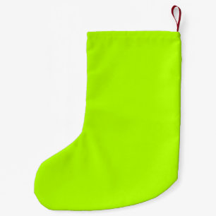 Electric Lime Green Accent Ready to Customise Small Christmas Stocking
