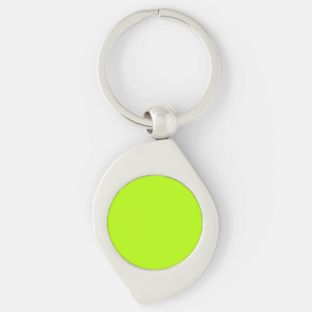 Electric Lime Green Colour Decor Ready to Customis Key Ring (Front)