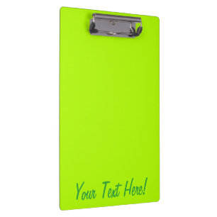 Electric Lime Green Colour Ready to Customise Clipboard
