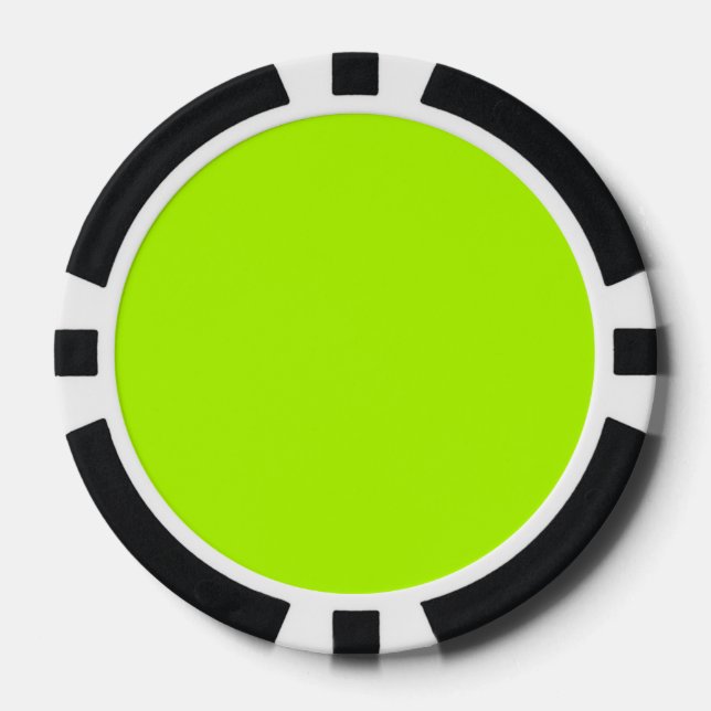 Electric Lime Green Colour Ready to Customise Poker Chips (Front)
