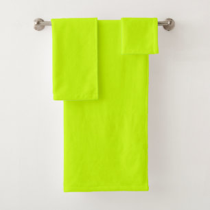 Electric Lime Solid Colour Bath Towel Set