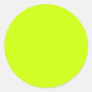 Electric Lime Solid Colour Classic Round Sticker