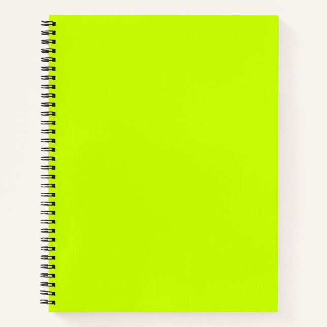 Electric Lime Solid colour  Notebook (Front)