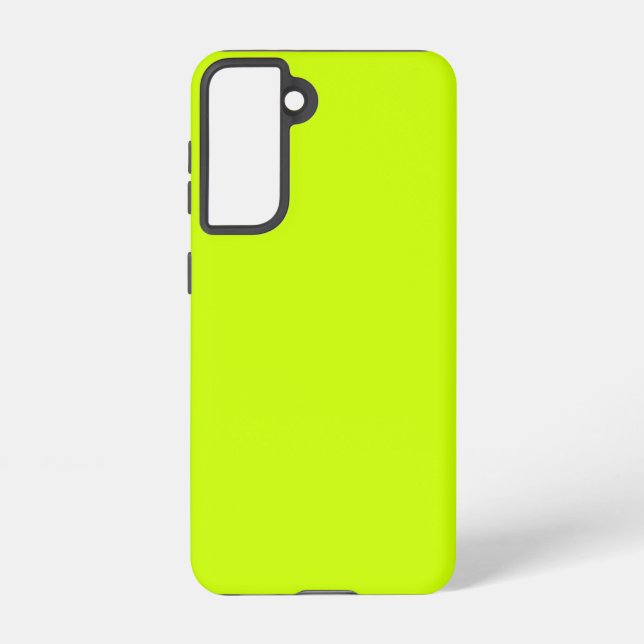 Electric Lime Solid Colour Samsung Galaxy S21 Case (Back)