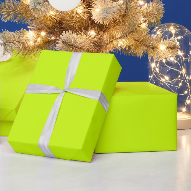Electric Lime Solid colour  Wrapping Paper (Holidays)
